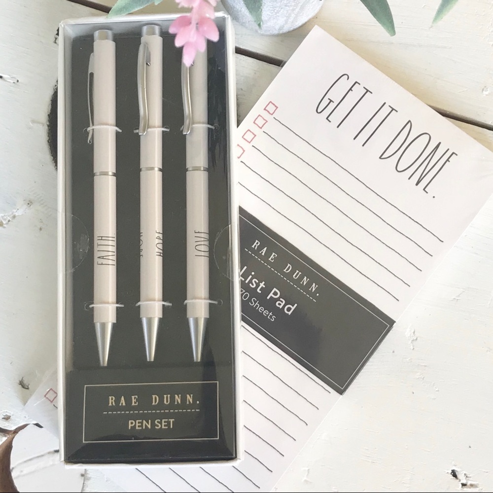 Rae Dunn Faith Hope Love Pen Set & Get It Done